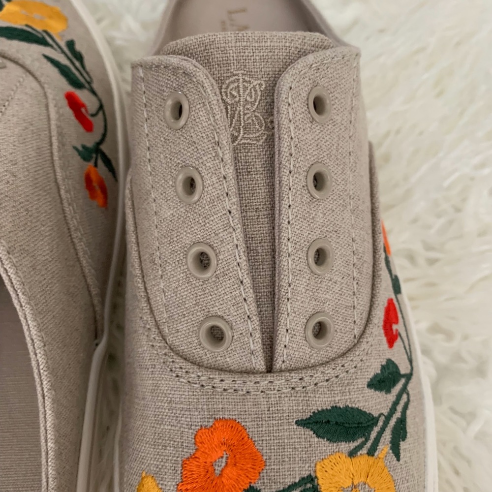 Ralph Lauren Jaida Linen Sneakers Shoe Slide 7 - Picture 4 of 8